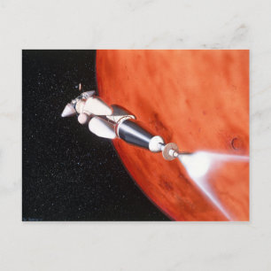 Future Manned Mars Mission in Orbit Postcard