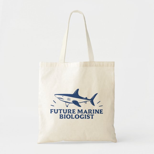 Future marine biologist biology student shark tote bag (Front)