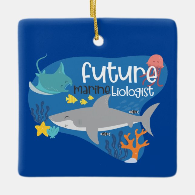 Future Marine Biologist Ceramic Ornament (Front)