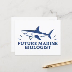 Future marine biologist shark lover postcard