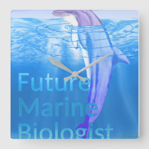 Future Marine Biologist Square Wall Clock