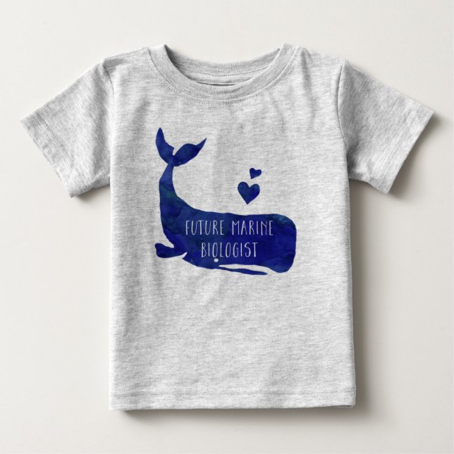 Future Marine Biologist Whale Baby Football Jersey T-Shirt (Front)