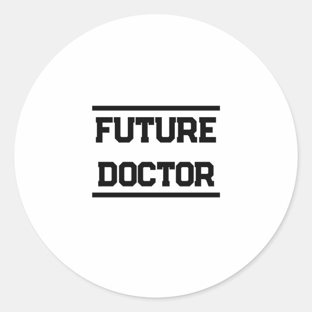 Future Medical Title Minimal Text Design Classic Round Sticker (Front)