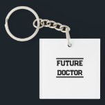 Future Medical Title Minimal Text Design Key Ring<br><div class="desc">This clean and modern design features the word “Future” in bold typography with a customizable title below, framed by simple lines for a strong, balanced look. The minimalist style keeps it versatile while allowing the main title to adapt to different medical paths. Perfect for students and professionals who want a...</div>