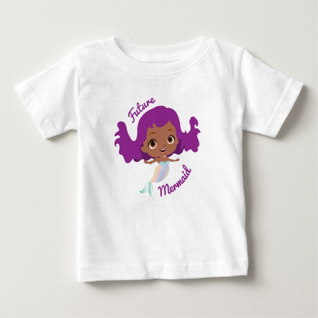 Future Mermaid Afro American Cute Baby T-Shirt (Front)