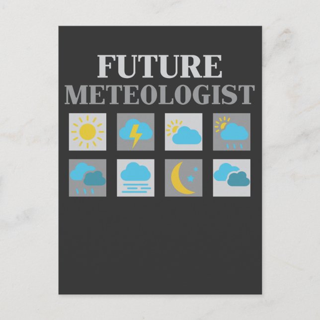 Future Meteorologist Weather Forecast Icons Postcard (Front)