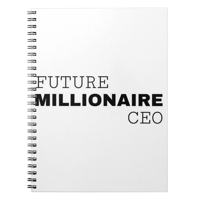 FUTURE MILLIONAIRE CEO FOR HER AND HIM NOTEBOOK (Front)