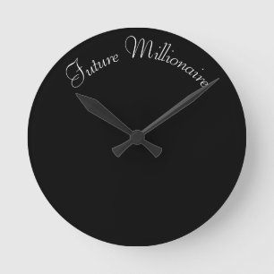 Future Millionaire Inspirational Entrepreneurial  Round Clock