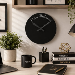 Future Millionaire Inspirational Entrepreneurial  Round Clock