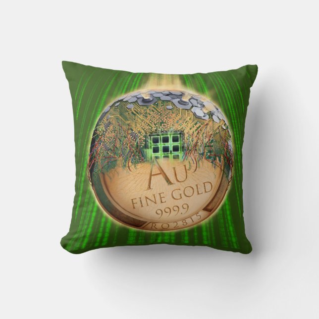 Future Money - Cryptocurrency, digital money Cushion (Front)