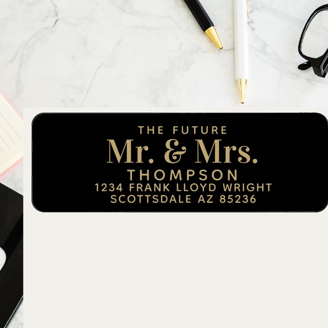 Future Mr and Mrs Black Wedding Return Address  Label (Creator Uploaded)