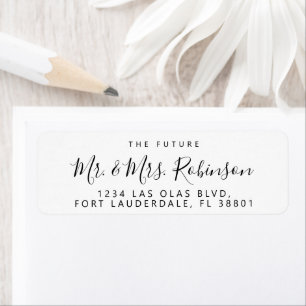Future Mr and Mrs Script Wedding Return Address Return Address Label