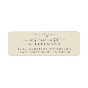 Future Mr Mrs Antique White Wedding Return Address Label