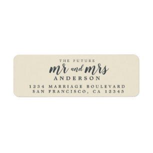 Future Mr Mrs Antique White Wedding Return Address Return Address Label
