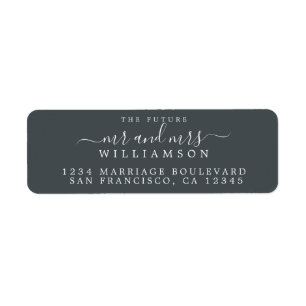 Future Mr Mrs Black White Wedding Return Address Return Address Label