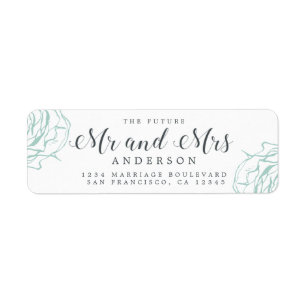 Future Mr Mrs Blue Floral Wedding Return Address Return Address Label