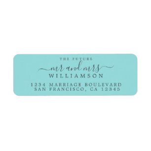 Future Mr Mrs Blue Wedding Return Address Return Address Label