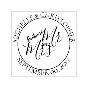 Future Mr & Mrs bridal chic save the date Self-inking Stamp