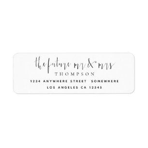 Future Mr Mrs Calligraphy Return Name Address Return Address Label