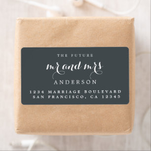 Future Mr Mrs Chic Script Wedding Return Address