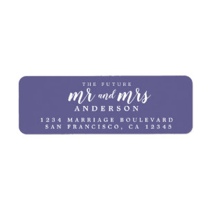 Future Mr Mrs Corsican Blue Wedding Return Address Label