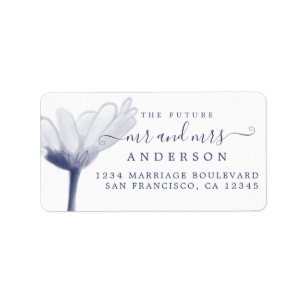 Future Mr Mrs Dark Blue Floral Return Address Label