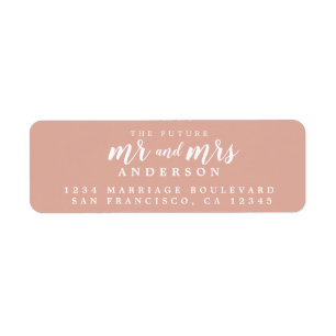 Future Mr Mrs Dusty Pink Wedding Return Address Label
