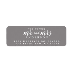 Future Mr Mrs Flannel Grey Wedding Return Address Return Address Label