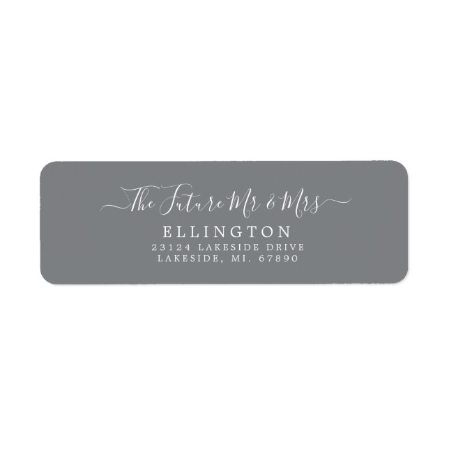Future Mr & Mrs Grey Wedding Return Address Label (Front)