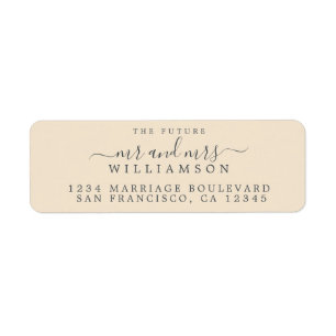 Future Mr Mrs Ivory Wedding Return Address Label