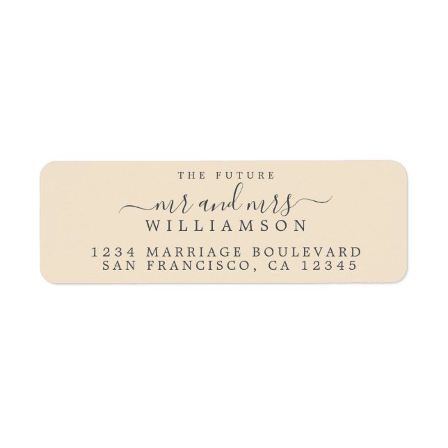 Future Mr Mrs Ivory Wedding Return Address Label (Front)