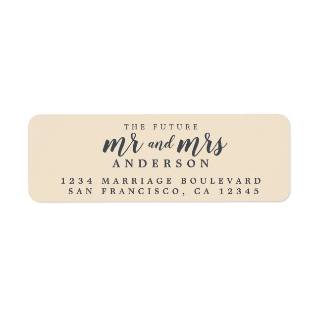 Future Mr Mrs Ivory Wedding Return Address Label (Front)