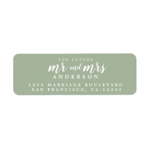 Future Mr Mrs Laurel Green Wedding Return Address Return Address Label