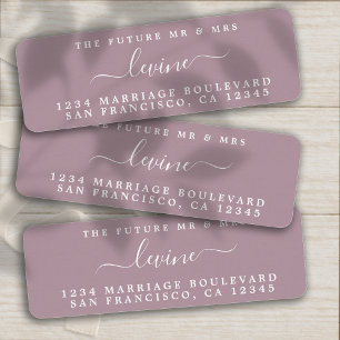 Future Mr Mrs Mauve Wedding Return Address Return Address Label