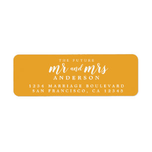 Future Mr Mrs Mellow Yellow Wedding Return Address Label