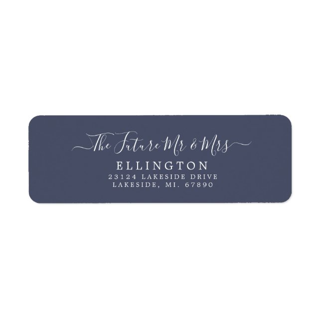 Future Mr & Mrs Navy Blue Return Address Label (Front)