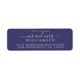 Future Mr Mrs Navy Blue Wedding Return Address Return Address Label