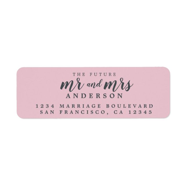 Future Mr Mrs Parfait Pink Wedding Return Address Label (Front)