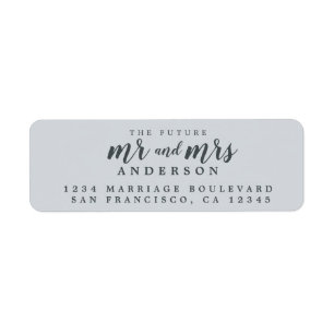 Future Mr Mrs Pastel Blue Wedding Return Address Label