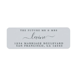 Future Mr Mrs Pastel Blue Wedding Return Address Label
