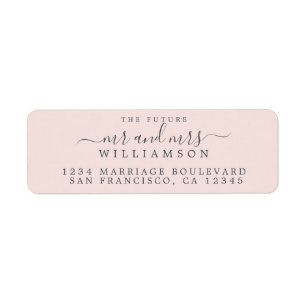 Future Mr Mrs Pastel Pink Wedding Return Address Label