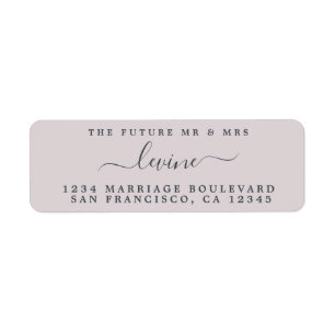 Future Mr Mrs Pastel Purple Wedding Return Address Label
