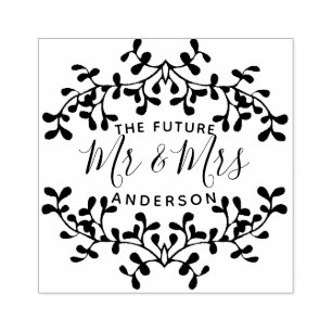 Future Mr & Mrs   Personalised Rubber Stamp