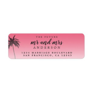 Future Mr Mrs Pink Beach Wedding Return Address Return Address Label