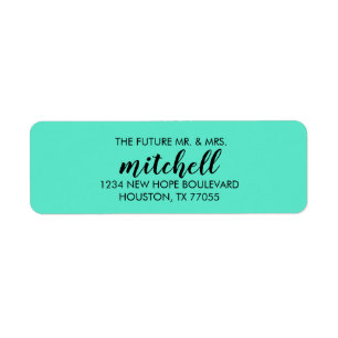 Future Mr. & Mrs. Return Address Labels   Teal