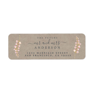 Future Mr Mrs Rustic Floral Wedding Return Address Return Address Label