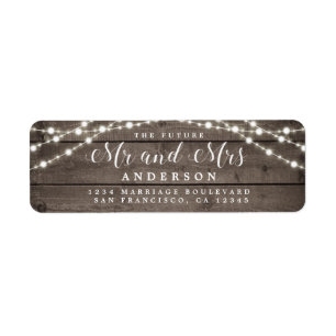 Future Mr Mrs Rustic Lights Wedding Return Address Label