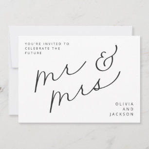 Future Mr & Mrs Script Photo B/W Save the Date 