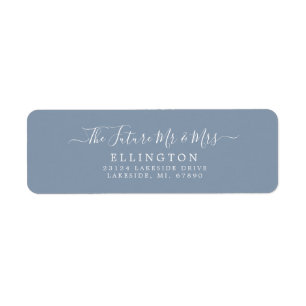 Future Mr & Mrs Script Wedding Return Address Label