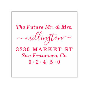 Future Mr & Mrs Script Wedding Return Address Self-inking Stamp